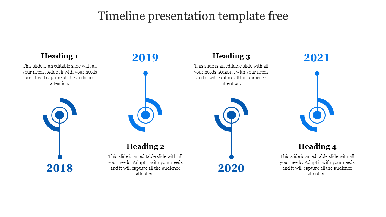 Free - Our Predesigned Timeline Presentation Template Free Slide
